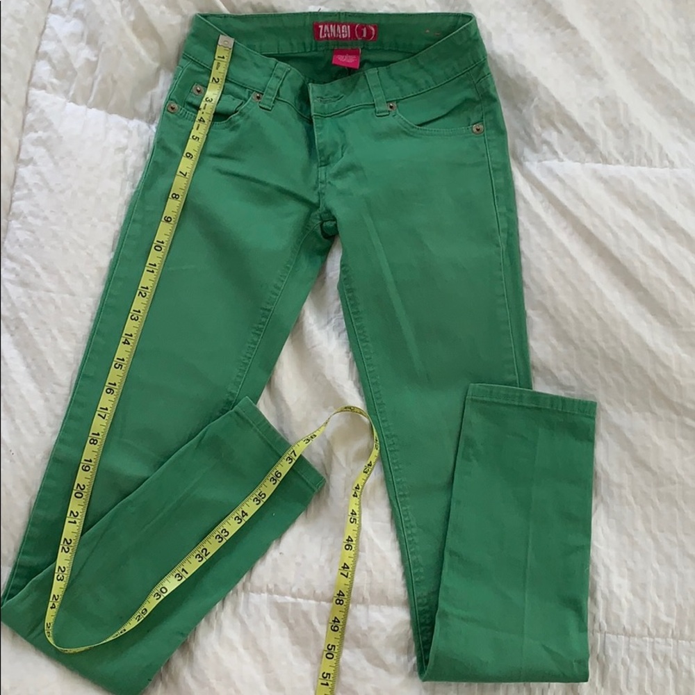 Green denim pants cotton German